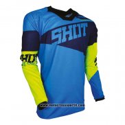 2020 Motocross Ciclismo Maglie Shot Manica Lunga Blu