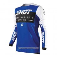 2020 Motocross Ciclismo Maglie Shot Manica Lunga Blu