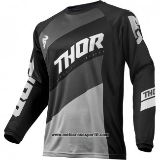 2020 Motocross Ciclismo Maglie Thor Manica Lunga Nero