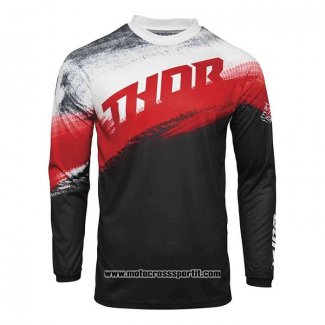 2020 Motocross Ciclismo Maglie Thor Manica Lunga Rosso Nero