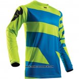 2020 Motocross Ciclismo Maglie Thor Manica Lunga Verde Blu