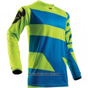 2020 Motocross Ciclismo Maglie Thor Manica Lunga Verde Blu