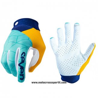 2020 Motocross Ciclismo Seven Guanti Dita Lunghe Blu