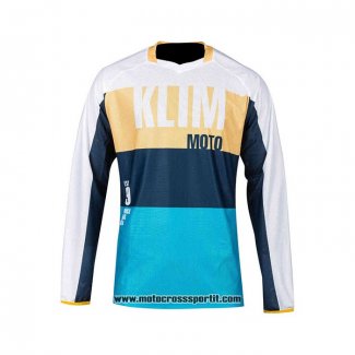 2021 Klim Motocross Ciclismo Maglie Manica Lunga Giallo Blu