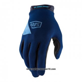 2021 Motocross Ciclismo 100 Percent Guanti Dita Lunghe Blu