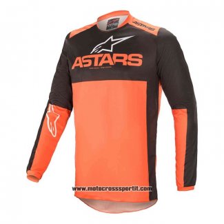 2020 Motocross Ciclismo Maglie Alpinestars Manica Lunga Nero Arancione