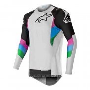 2020 Motocross Ciclismo Maglie Alpinestars Manica Lunga Nero Bianco