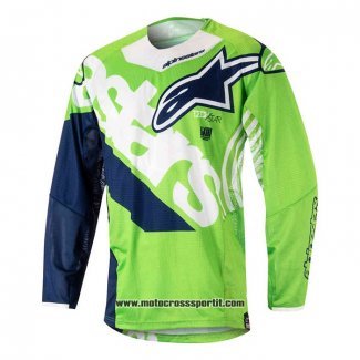 2020 Motocross Ciclismo Maglie Alpinestars Manica Lunga Verde