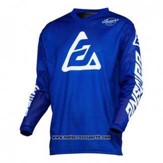 2020 Motocross Ciclismo Maglie Answer Manica Lunga Blu