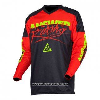 2020 Motocross Ciclismo Maglie Answer Manica Lunga Nero Rosso