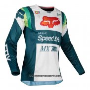 2020 Motocross Ciclismo Maglie FOX Manica Lunga Bianco Verde