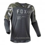 2020 Motocross Ciclismo Maglie FOX Manica Lunga Grigio