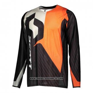 2020 Motocross Ciclismo Maglie Scott Manica Lunga Nero Arancione