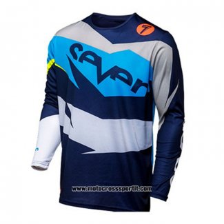 2020 Motocross Ciclismo Maglie Seven Manica Lunga Blu