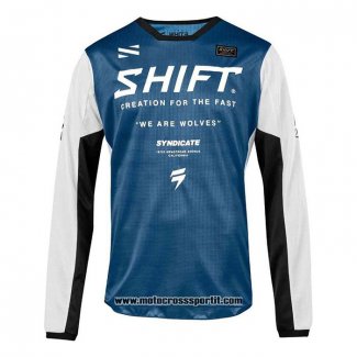 2020 Motocross Ciclismo Maglie Shift Manica Lunga Blu