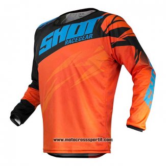 2020 Motocross Ciclismo Maglie Shot Manica Lunga Arancione