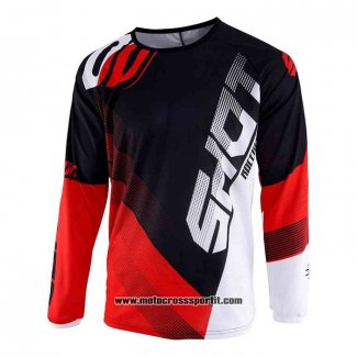 2020 Motocross Ciclismo Maglie Shot Manica Lunga Nero Rosso