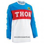 2020 Motocross Ciclismo Maglie Thor Manica Lunga Bianco Blu