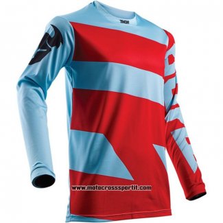 2020 Motocross Ciclismo Maglie Thor Manica Lunga Rosso Blu