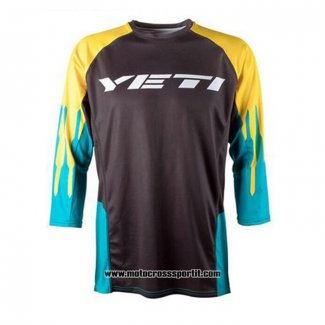 2020 Motocross Ciclismo Maglie Veti Manica Lunga Nero Giallo