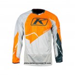 2021 Klim Motocross Ciclismo Maglie Manica Lunga Arancione Bianco