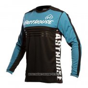 2021 Motocross Ciclismo Maglie Fast House Manica Lunga Nero Blu