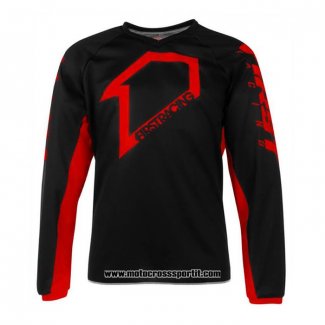 2021 Motocross Ciclismo Maglie First Racing Manica Lunga Nero Rosso