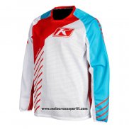 2021 Motocross Ciclismo Maglie Klim Manica Lunga Rosso Bianco Blu