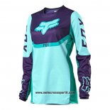 2020 Motocross Ciclismo Donne Maglie FOX Manica Lunga Blu