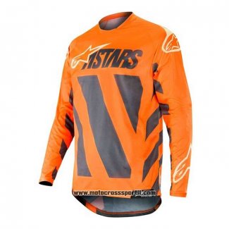 2020 Motocross Ciclismo Maglie Alpinestars Manica Lunga Arancione