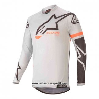 2020 Motocross Ciclismo Maglie Alpinestars Manica Lunga Bianco