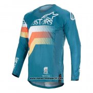 2020 Motocross Ciclismo Maglie Alpinestars Manica Lunga Blu