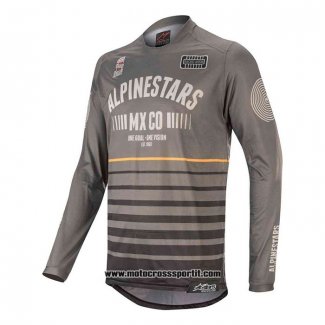 2020 Motocross Ciclismo Maglie Alpinestars Manica Lunga Marrone