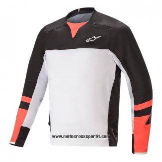 2020 Motocross Ciclismo Maglie Alpinestars Manica Lunga Nero Bianco