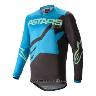 2020 Motocross Ciclismo Maglie Alpinestars Manica Lunga Nero Blu