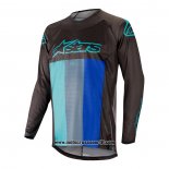 2020 Motocross Ciclismo Maglie Alpinestars Manica Lunga Nero Blu