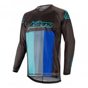 2020 Motocross Ciclismo Maglie Alpinestars Manica Lunga Nero Blu