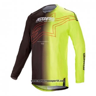 2020 Motocross Ciclismo Maglie Alpinestars Manica Lunga Nero Giallo