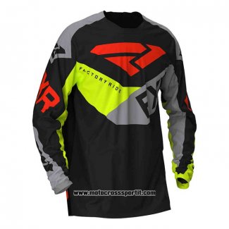 2020 Motocross Ciclismo Maglie FXR Manica Lunga Nero