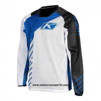 2020 Motocross Ciclismo Maglie Klim Manica Lunga Bianco Blu