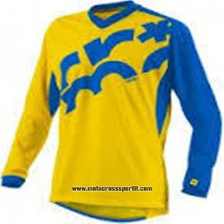 2020 Motocross Ciclismo Maglie Mavic Manica Lunga Giallo Blu