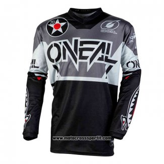 2020 Motocross Ciclismo Maglie Oneal Manica Lunga Grigio