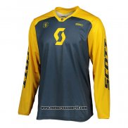 2020 Motocross Ciclismo Maglie Scott Manica Lunga Grigio Giallo