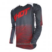 2020 Motocross Ciclismo Maglie Shot Manica Lunga Grigio