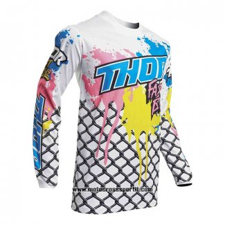 2020 Motocross Ciclismo Maglie Thor Manica Lunga Bianco