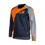 2021 Klim Motocross Ciclismo Maglie Manica Lunga Arancione Blu