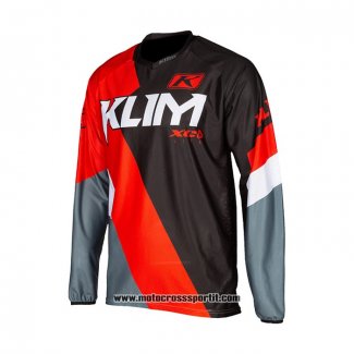 2021 Klim Motocross Ciclismo Maglie Manica Lunga Rosso Nero