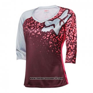 2020 Motocross Ciclismo Donne Maglie FOX Manica Lunga Rosso