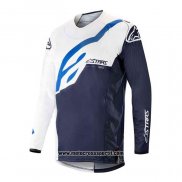 2020 Motocross Ciclismo Maglie Alpinestars Manica Lunga Blu Bianco