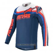 2020 Motocross Ciclismo Maglie Alpinestars Manica Lunga Blu